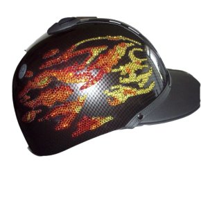 Flames on helmet